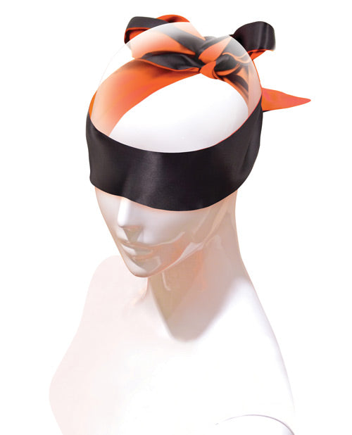 Load image into Gallery viewer, The 9's Orange is the New Black Satin Sash Reversible Blindfold