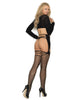 Bild in den Galerie-Viewer laden, Fishnet Thigh High w/Lace & Opaque Garterbelt - Black O/S