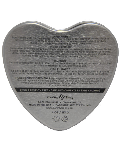Load image into Gallery viewer, Earthly Body Suntouched Hemp Edible Candle - 4.7 oz Heart Tin Peach