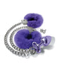 Carica l'immagine nel visualizzatore Galleria, Plug anale in metallo Nixie con gioiello incastonato e polsino in pelliccia - Viola metallico