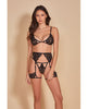 Charger l'image dans la visionneuse de la galerie, All Eyes on Me Eyelash Lace Bralette, Garterbelt & Strappy G-String Black MD