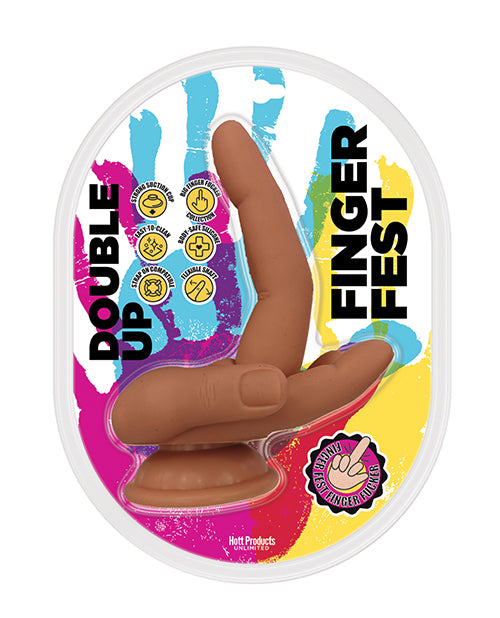 Załaduj obraz do przeglądarki galerii, Finger Fest Double Up Dildo - Tan