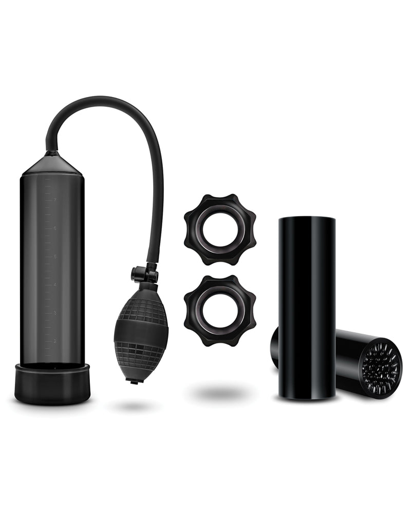 Încărcați imaginea în vizualizatorul Galerie, Blush Quickie Kit Thick Cock Black Squeeze Pump 8 Inch Chamber Silicone Tube