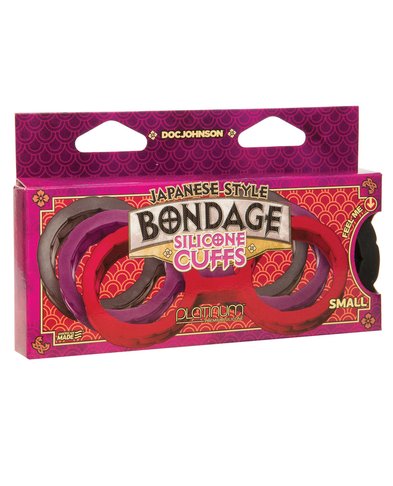 Carica l'immagine nel visualizzatore Galleria, Japanese Bondage Silicone Cuffs Small - Black