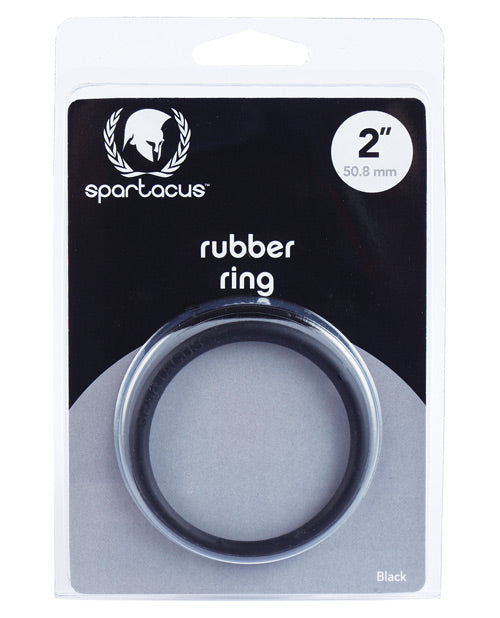 Load image into Gallery viewer, Spartacus 2 Inch Diameter Rubber Cock Ring Black for Extended Pleasure