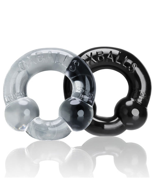 Load image into Gallery viewer, Oxballs Ultraballs Cock Rings - Black/Clear Pack of 2