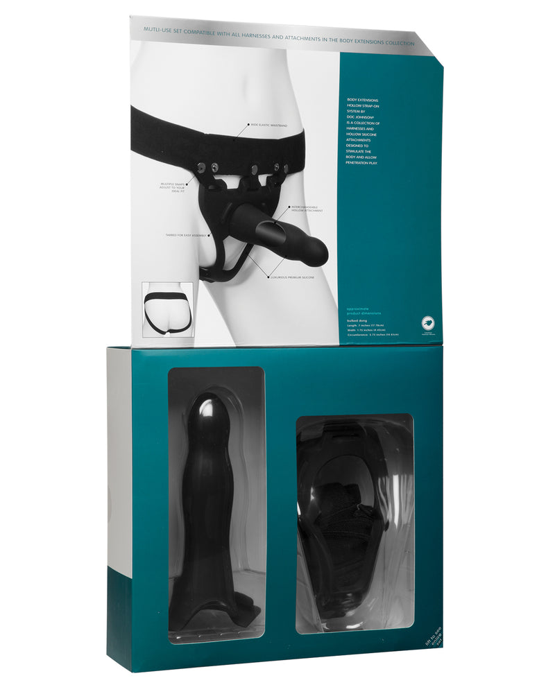 Load image into Gallery viewer, Body Extensions Be Daring 2 Piece Strap On Set - Black