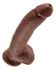Ladda bilden i Galleri Viewer, King Cock 9 Inch Dildo With Balls Brown Realistic Veiny Design