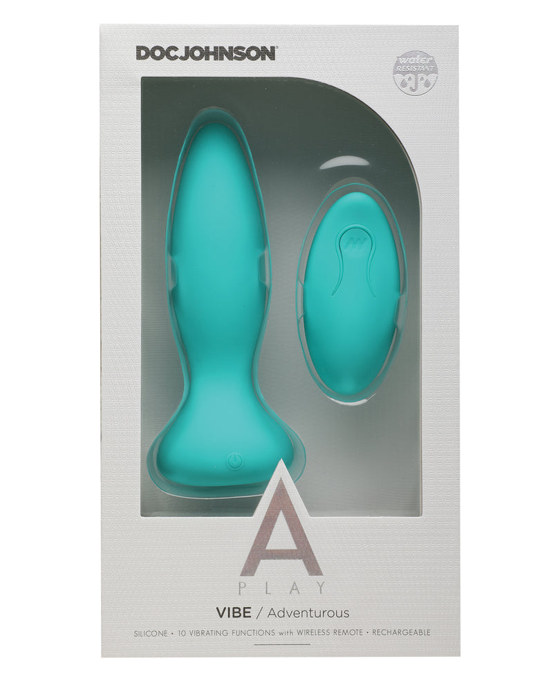 Load image into Gallery viewer, A Play Rechargeable Silicone Adventurous Anal Plug w/Remote - Teal