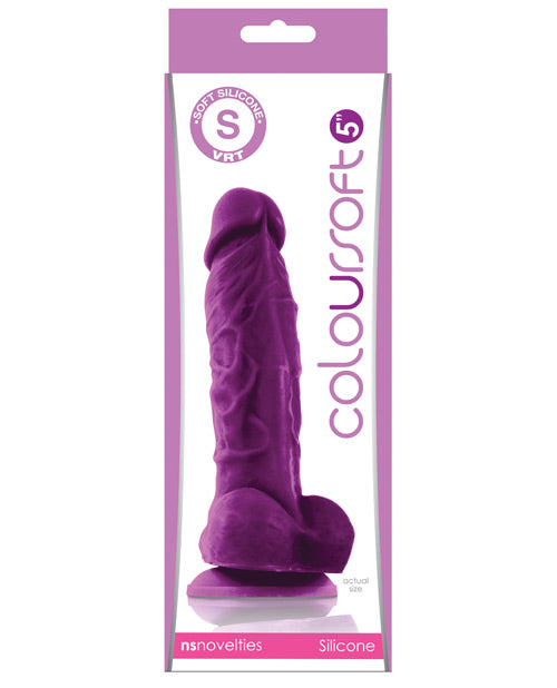 Load image into Gallery viewer, ColourSoft 5 Inch Silicone Soft Dildo Purple With Suction Cup