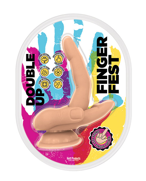 Φόρτωση εικόνας στο πρόγραμμα προβολής Gallery, Finger Fest Double Up Dildo - Flesh