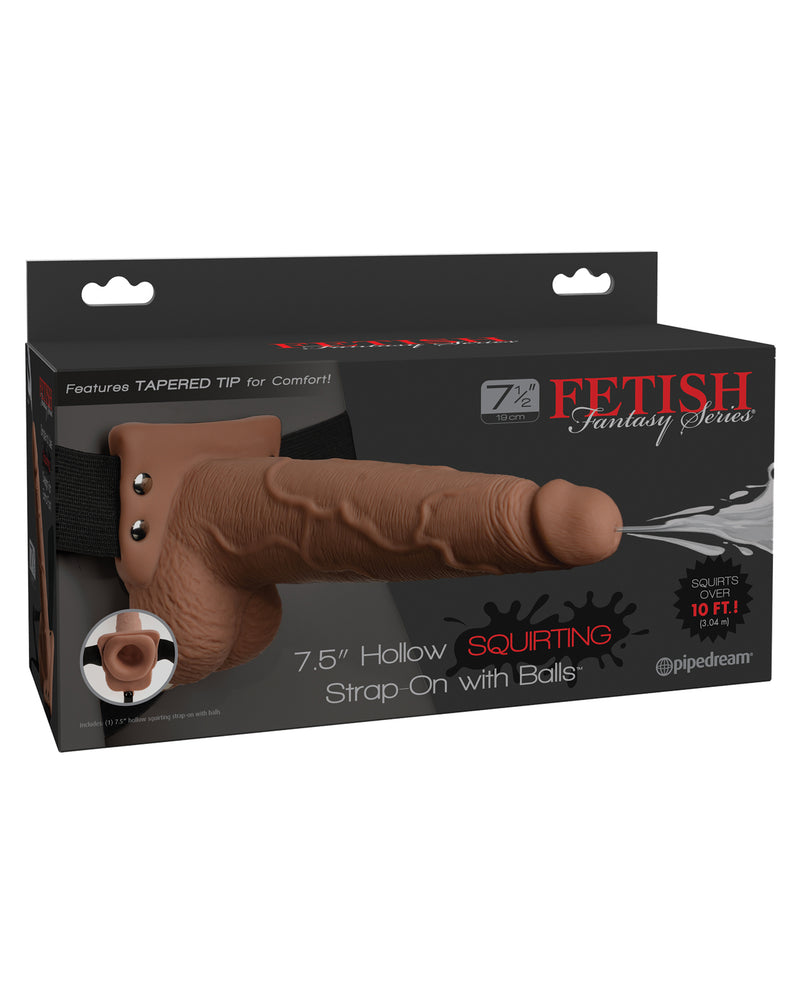 Carregar imagem no visualizador da Galeria, Fetish Fantasy Series 7.5" Hollow Squirting Strap On w/Balls - Tan