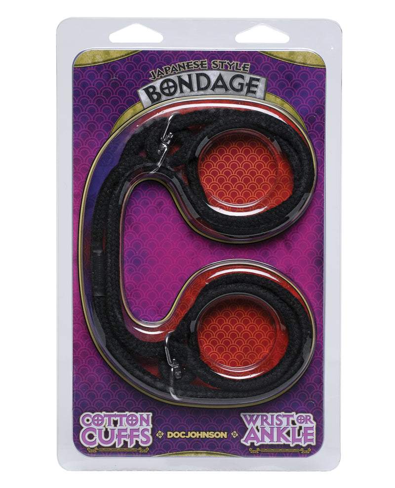 Indlæs billede i gallerifremviser, Japanese Style Bondage Wrist or Ankle Cotton Rope - Black