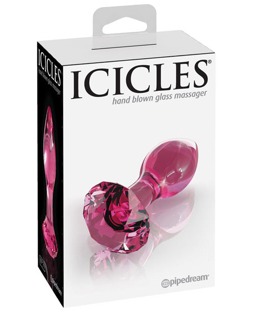 Indlæs billede i gallerifremviser, Icicles nr. 79 Håndblæst glas diamant-butt plug - pink