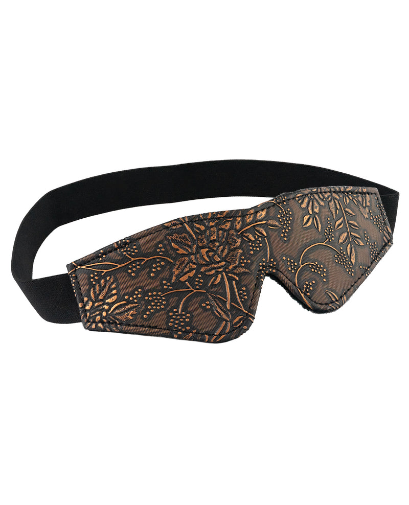 Load image into Gallery viewer, Spartacus Faux Fur Lining Blindfold - Brown Floral Print