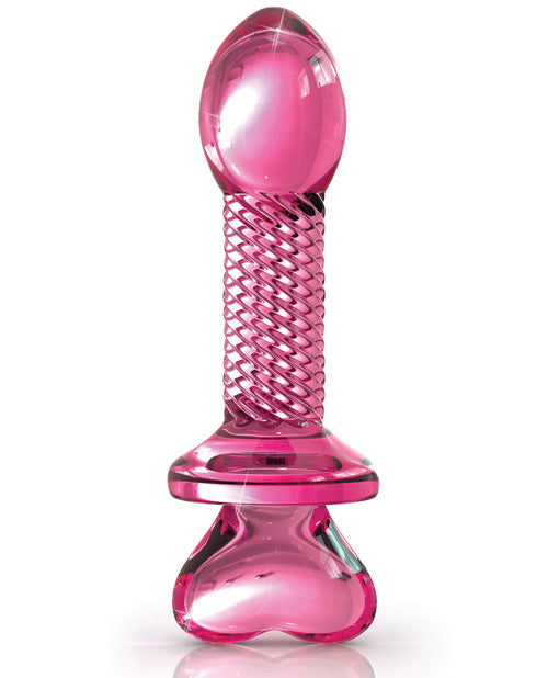 Carregar imagem no visualizador da Galeria, Icicles No. 82 Hand Blown Glass Butt Plug - Ribbed/Pink