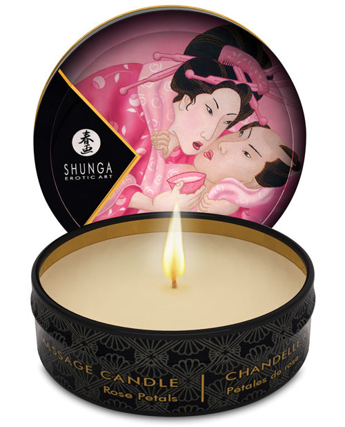Charger l'image dans la visionneuse de la galerie, Shunga Aphrodisia Mini Bougie de Massage à la Lumière de Bougie - 1 oz Roses