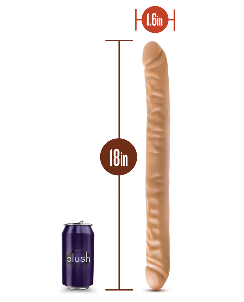 Cargue la imagen en el visor de la galería, Blush Dr. Skin 18" Double Dildo - Mocha