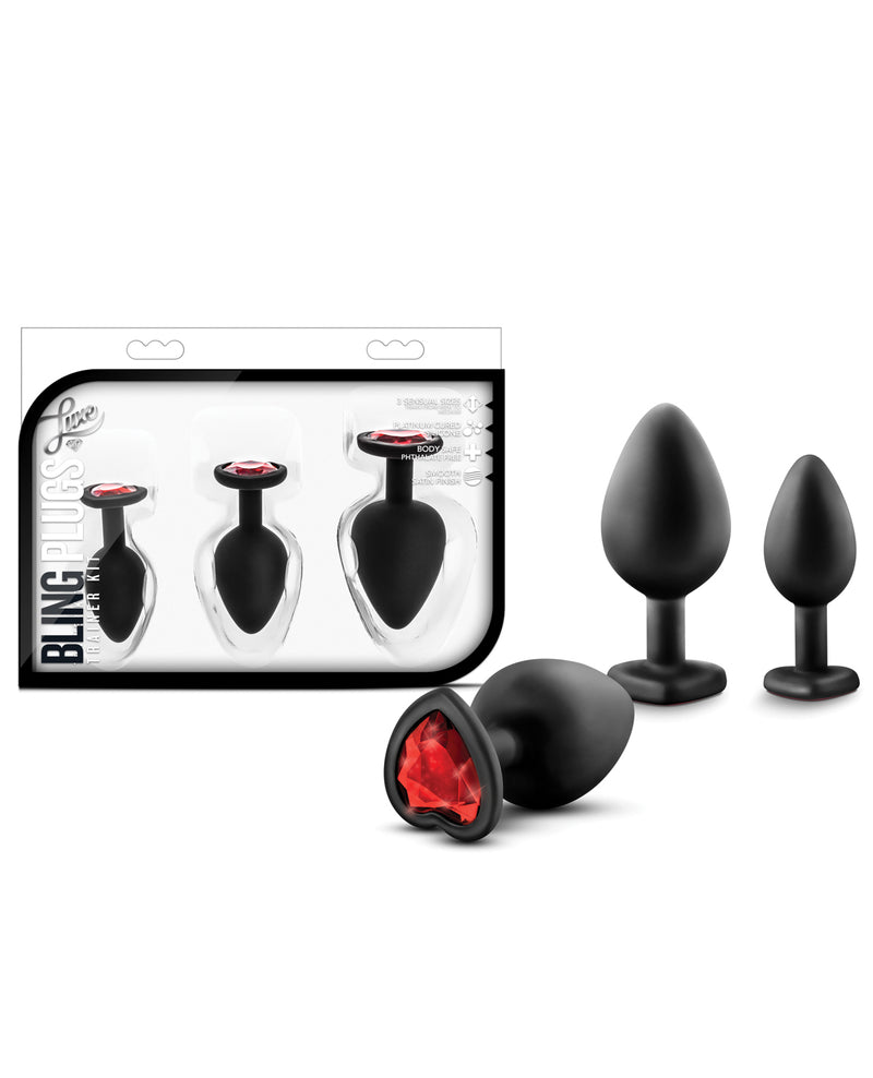 Ladda bilden i Galleri Viewer, Blush Luxe Bling Plugs Training Kit - Black w/Red Gems