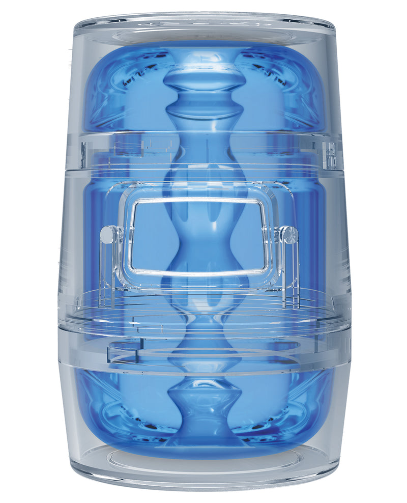 Load image into Gallery viewer, Main Squeeze Pop Off Optix Crystal Blue Variable Pressure Stroker