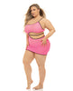Cargue la imagen en el visor de la galería, Pink Lipstick All You Need Cut Out Dress Neon Pink QN