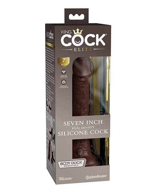 Cargue la imagen en el visor de la galería, King Cock Elite 7" Dual Density Silicone Cock - Brown