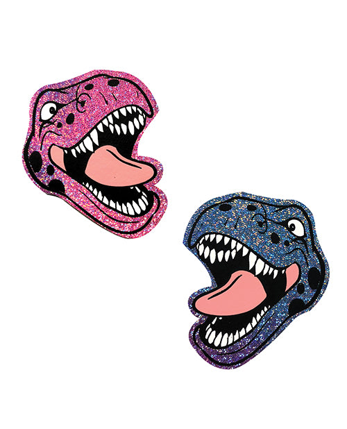 Carica l'immagine nel visualizzatore Galleria, Neva Nude Black Light Dinosaur Pasties - Pink & Blue O/S