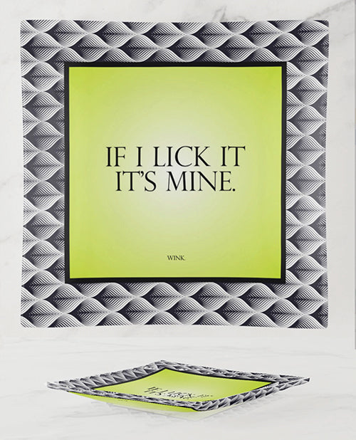 Cargue la imagen en el visor de la galería, Warm Human If I Lick It It's Mine Glass Trinket Tray