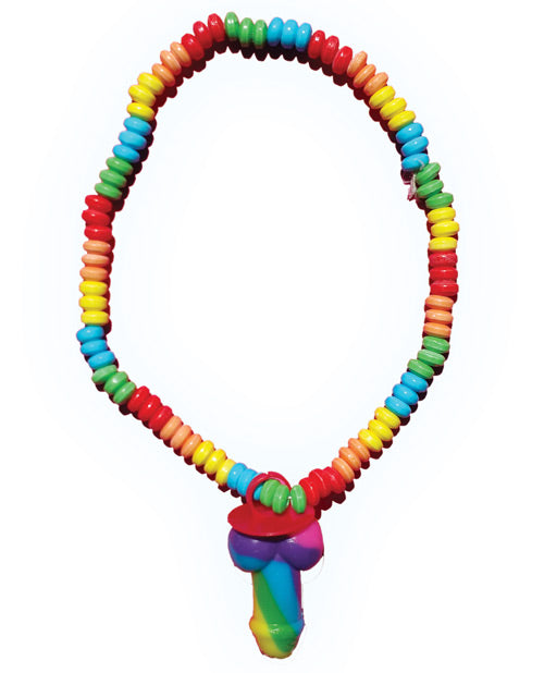 Load image into Gallery viewer, Rainbow Stretchy Cock Candy Necklace