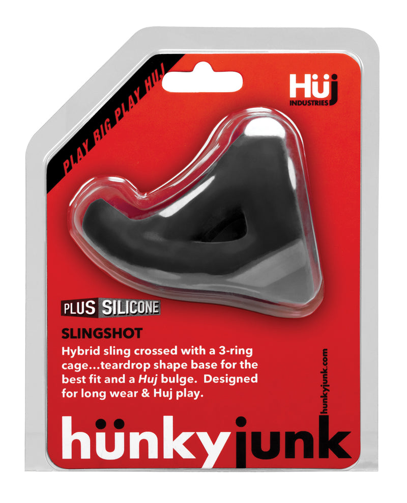 Load image into Gallery viewer, Hunky Junk Slingshot 3 Ring Teardrop - Tar
