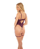 Load image into Gallery viewer, Elayne Open Shelf Cup Teddy w/Garter Stays Patent Purple L/XL