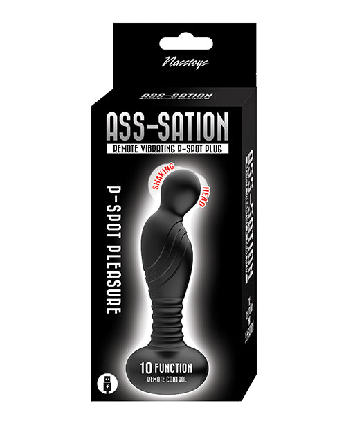Load image into Gallery viewer, Ass-sation Remote Vibrating P Spot Plug - Black