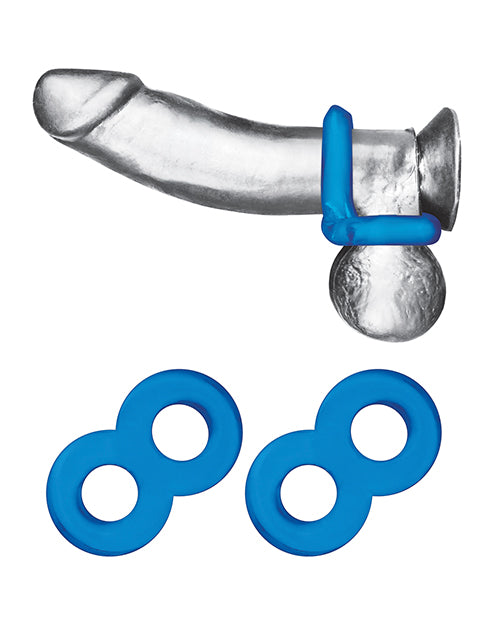 Charger l'image dans la visionneuse de la galerie, Blue Line C & B Dual Cock & Ball Stamina Enhancement Ring - Jelly Blue Pack of 2