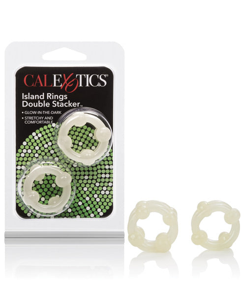 Cargue la imagen en el visor de la galería, Island Rings Apilador Doble - Brillo