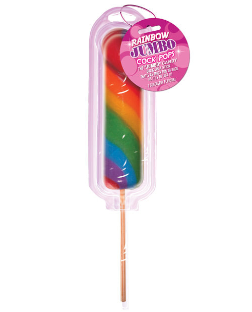 Load image into Gallery viewer, Jumbo Rainbow Pecker Pop on Blister Card