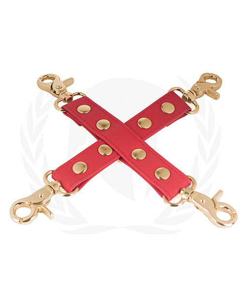 Załaduj obraz do przeglądarki galerii, Spartacus PU Hog Tie w/Gold Hardware - Red