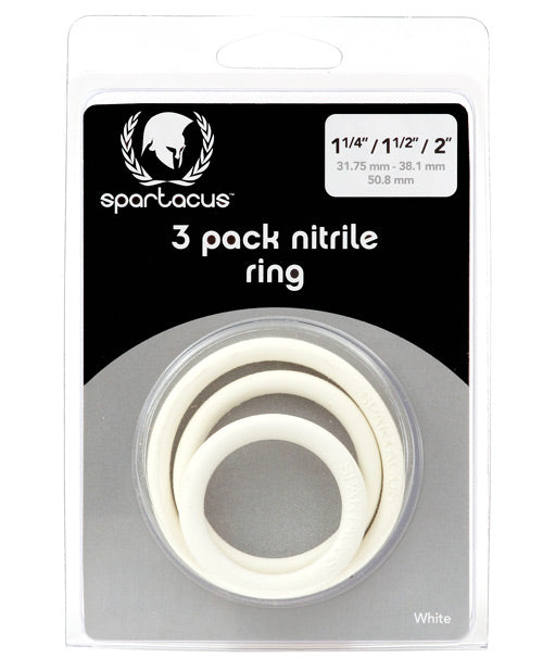 Charger l'image dans la visionneuse de la galerie, Ensemble de 3 anneaux péniens en nitrile Spartacus - Blanc