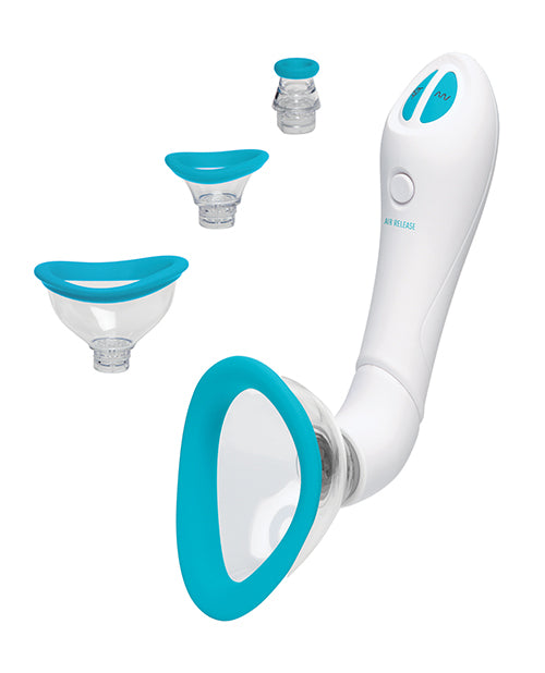 Cargue la imagen en el visor de la galería, Bloom Intimate Body Automatic Vibrating Rechargeable Pump - Sky Blue/White