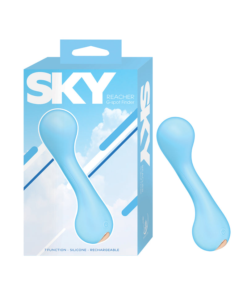 Cargue la imagen en el visor de la galería, Vibrador curvado azul para punto G Nasstoys Sky Collection con agarre suave