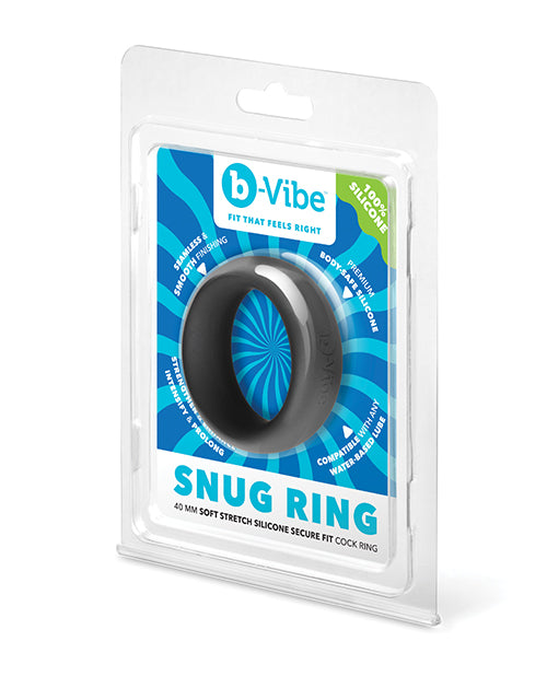 Załaduj obraz do przeglądarki galerii, B-Vibe Snug Ring 40mm Soft Stretch Silicone Cock Ring Black