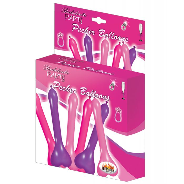 Load image into Gallery viewer, Pecker Balloons Assorted Colors Box Of Six Party Balloons