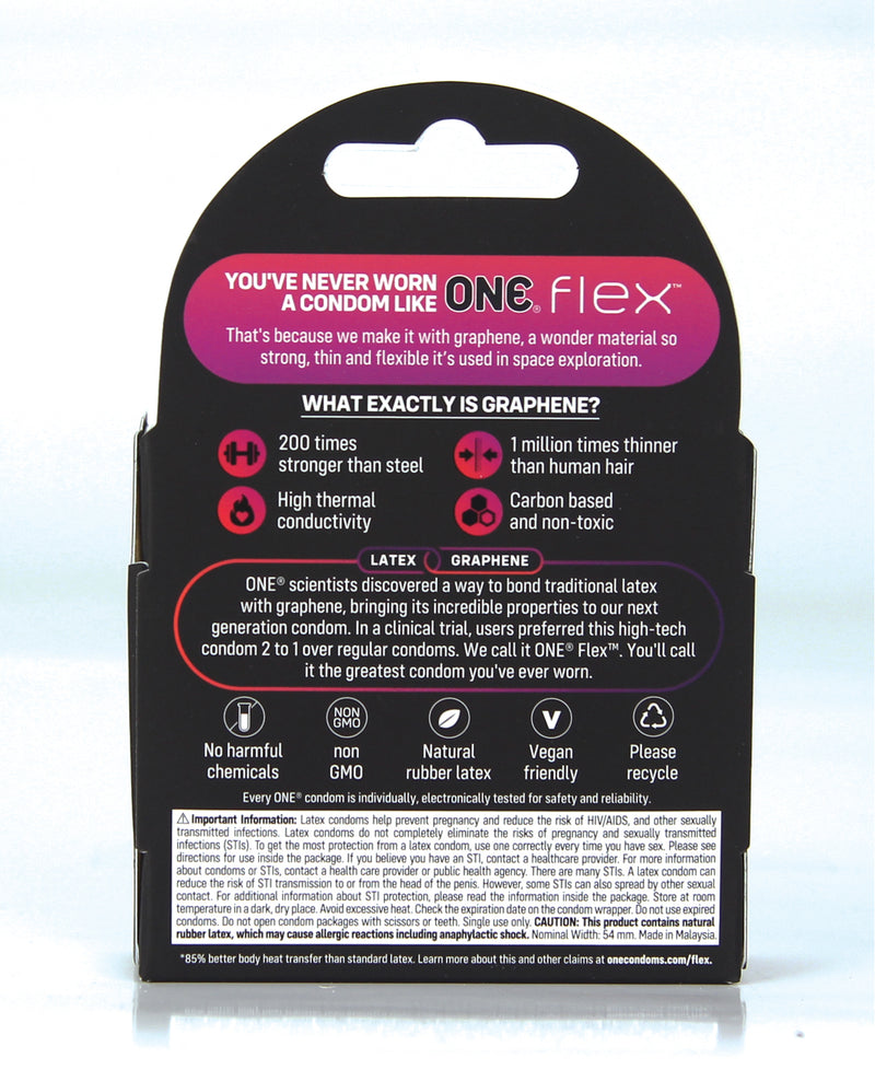 Lataa kuva gallerian katseluohjelmaan, One Flex Ultra Thin Graphene Condoms Pack Of 3 For Enhanced Heat Transfer
