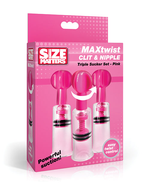 Lataa kuva gallerian katseluohjelmaan, Size Matters MAXtwist Clit & Nipple Triple Sucker Set - Pink