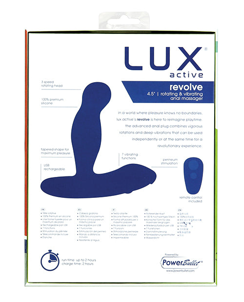 Ladda bilden i Galleri Viewer, Lux Active Revolve 4.5" Rotating & Vibrating Anal Massager - Dark Blue