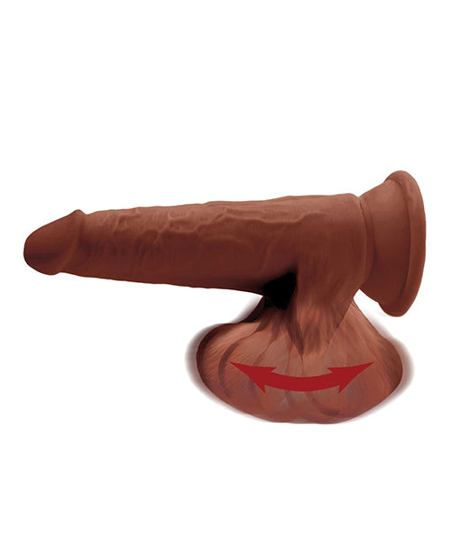 Cargue la imagen en el visor de la galería, King Cock Plus Pene de 8" de Triple Densidad con Testículos Oscilantes - Marrón