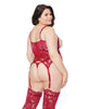 Lataa kuva gallerian katseluohjelmaan, Stretch Lace Cupless Cami Top & Thong Ruby 3X/4X