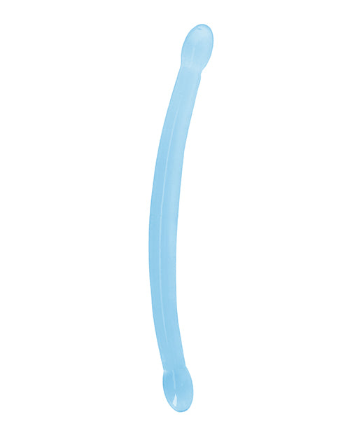 Cargue la imagen en el visor de la galería, Shots RealRock Cristal Claro Dildo Doble de 17" - Azul