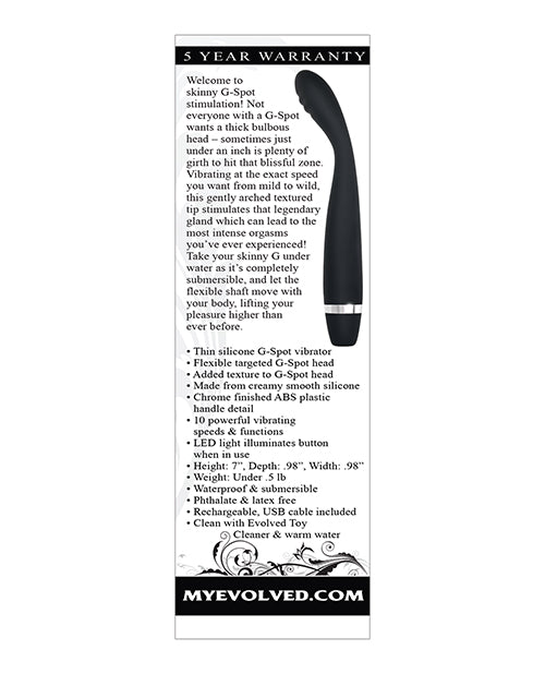 Carica l'immagine nel visualizzatore Galleria, Evolved Skinny G Silicone G Spot Vibrator - Black