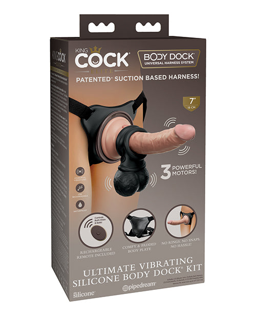 Ladda bilden i Galleri Viewer, King Cock Elite Ultimate Vibrating Silicone Body Dock Kit w/Remote