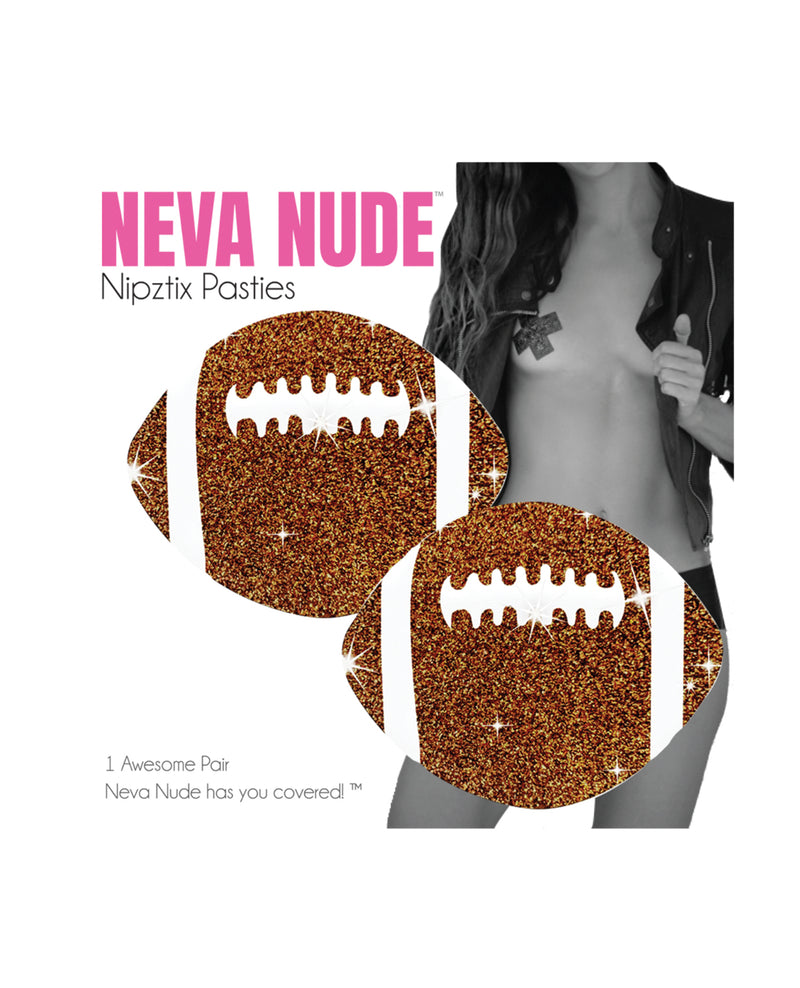 Lataa kuva gallerian katseluohjelmaan, Neva Nude Football Glitter Pasties - Brown O/S